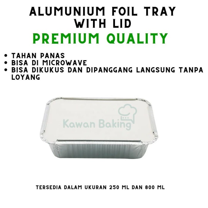 ALUMINIUM FOIL TRAY CUP DENGAN TUTUP SIZE 250 ML - CUP LASAGNA SCHOTEL