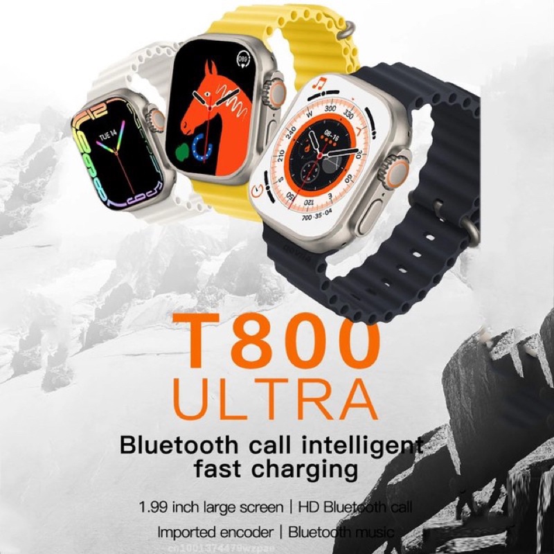 JAM TANGAN T800 Ultra SmartWatch Bluetooth Call NFC Heart Rate Ocean Strap Olahraga Gelang