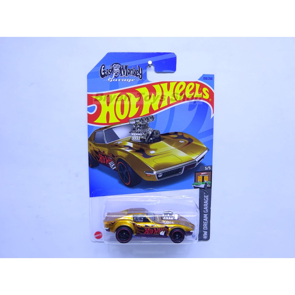 HOTWHEELS SUPER TREASURE HUNT BAN KARET 68 CORVETTE GAS MONKEY GARAGE