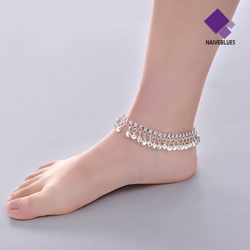 &lt; Naiveblues &gt; Adjustable Rantai Dipanjangkan Wanita Gelang Kaki Ringan Kepribadian Bell Rumbai Perhiasan Hadiah