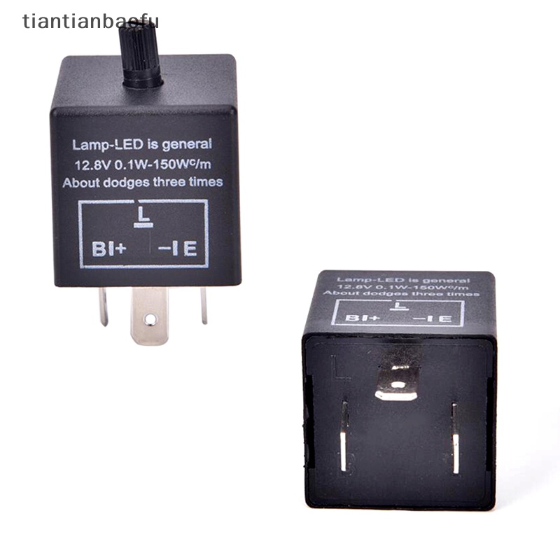 [tiantianbaofu] 12v 3-Pin LED Adjustable Car Flasher Flash Relay Untuk Lampu Sein CF13 Butik