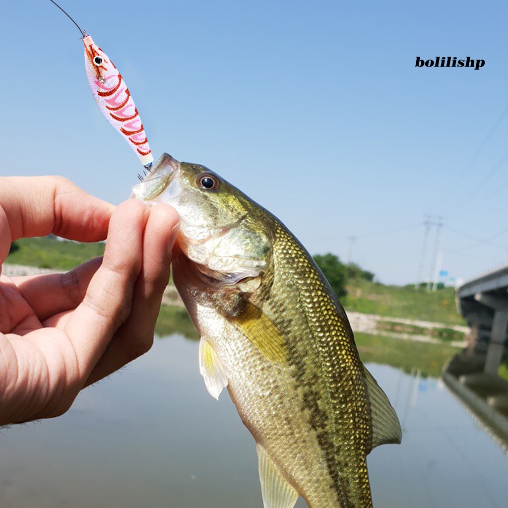 Bo-10cm/9.6g Umpan Udang Kait Tajam Realistis Desain Efisien Umpan Buatan Kayu Udang Umpan Cumi Kait Jigging Untuk Memancing Di Laut