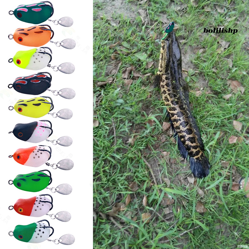 Bo-3cm/4g Memancing Umpan Warna Terang Simulasi Tajam Kait Fleksibel Dapat Digunakan Kembali Menangkap Ikan Universal Mini Snakehead Kodok Dapat Diputar Kebisingan Payet Umpan Lembut Aksesoris Memancing