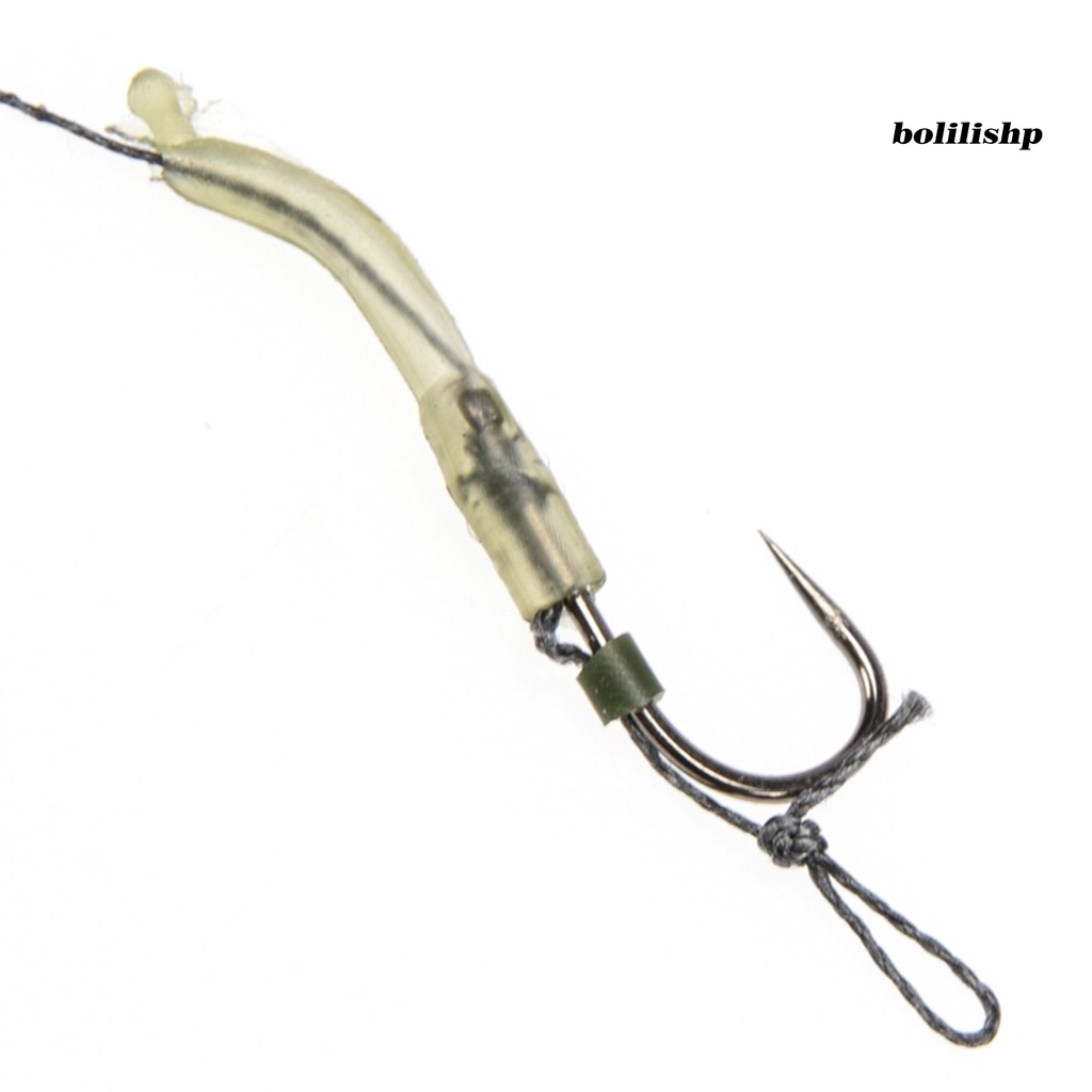 Bo-6pcs/set Pengait Rig Pancing Tajam Kekuatan Tinggi Bebas Kusut Penembus Yang Baik Dengan Casing Nilon Kuat Kuda Ikan Gurame Rig Rambut Terminal Tackle Untuk Angling