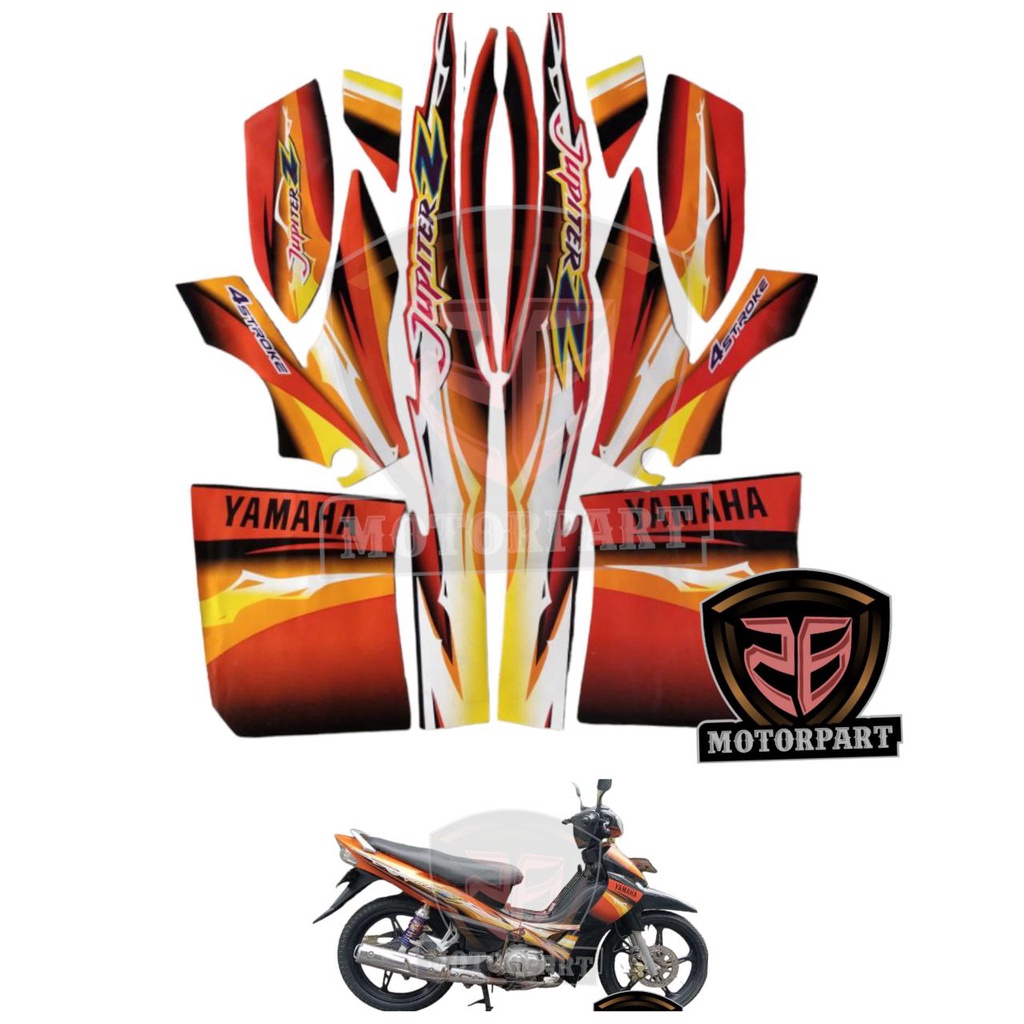 striping jupiter z lama sticker full body jupiter z lama warna hitam oren