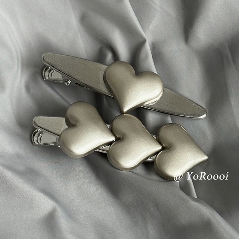 Logam Cinta Hair Clip Poni Klip Aksesoris Rambut Korea Simple Retro