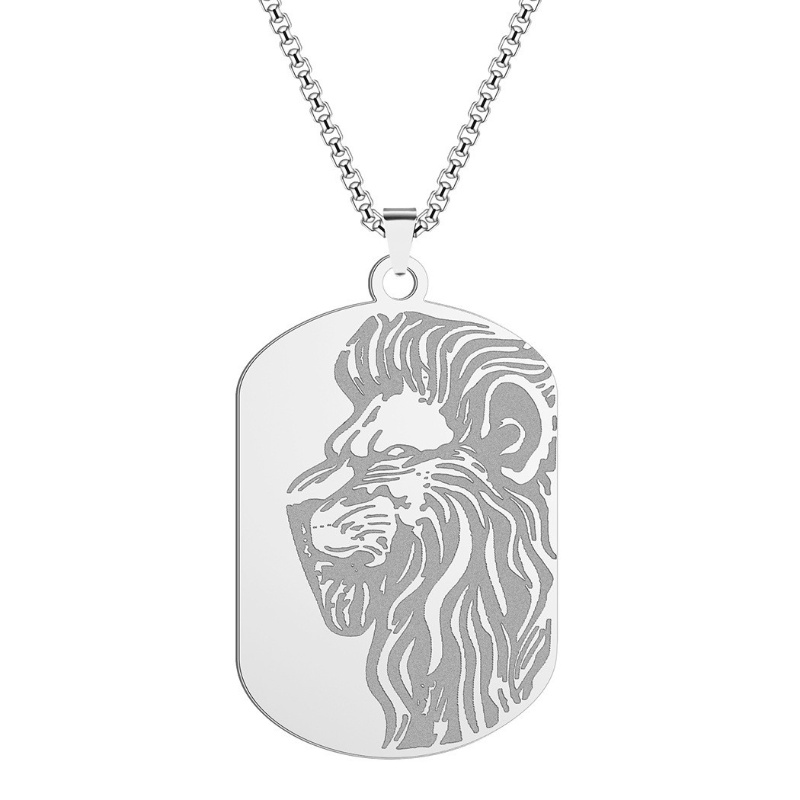 Zh Perhiasan Vintage Viking Fashion Pria Anti Karat Lion Pendant Kalung Hip Hop Aksesoris Pesta