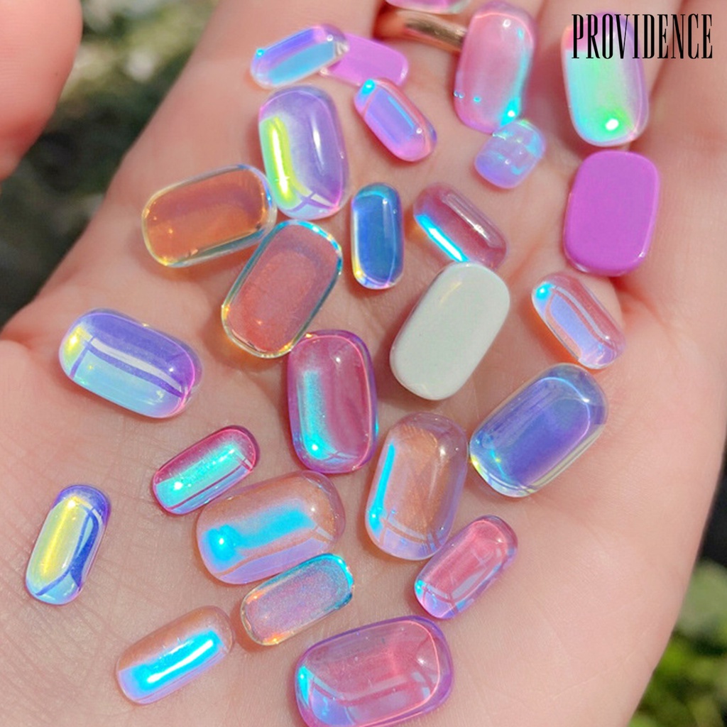 Providence 10Pcs Perhiasan Nail Art Efek Visual Mengkilap Bentuk Biasa Tahan Luntur Berkilau 3D Perhiasan Kuku Oktagonal Desain Manicure Untuk Salon Kuku