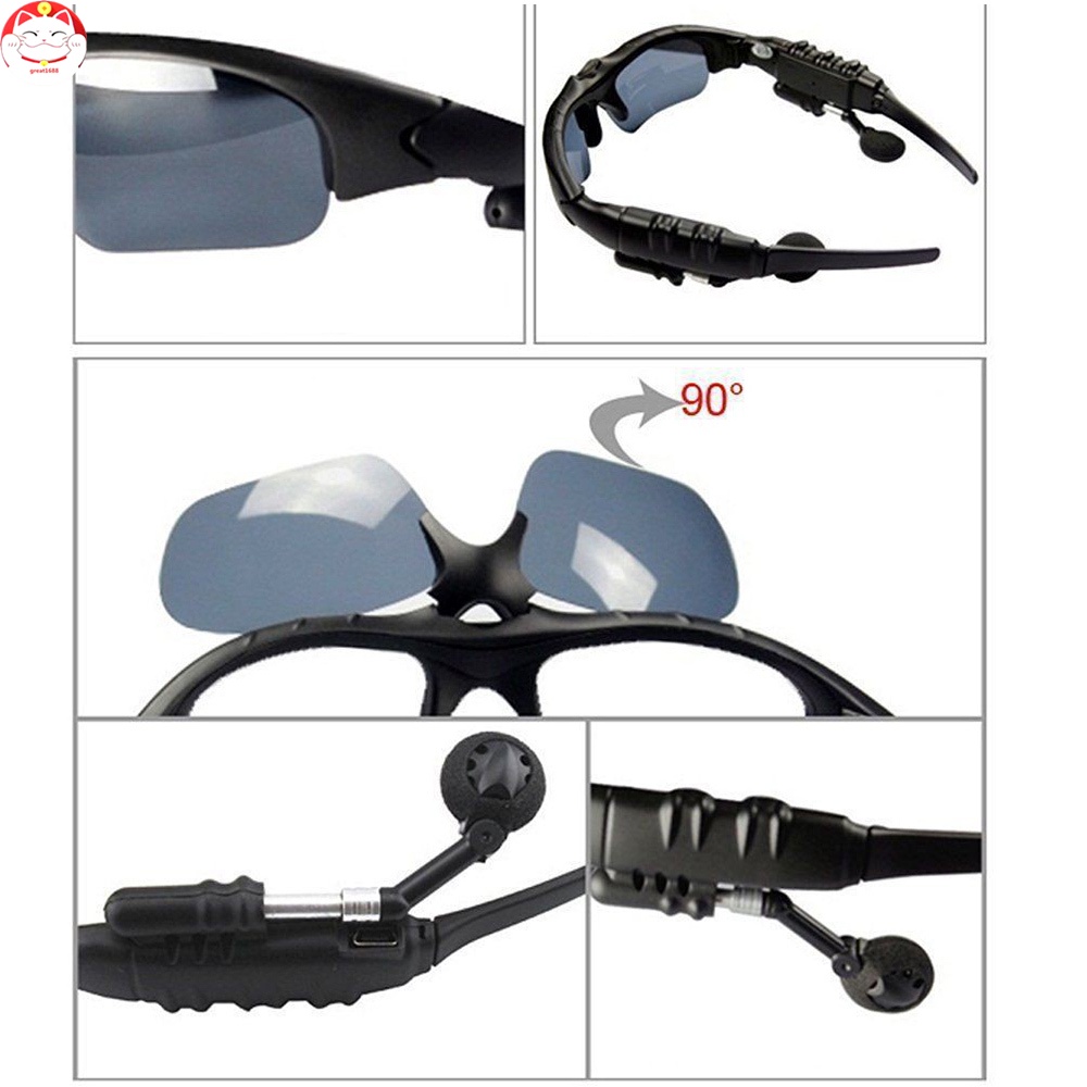 Kacamata Hitam Wireless Bluetooth Perlindungan Headset Nirkabel Sunglasses Polarizedaksesoris Audio &amp; Videountuk Wanita Priakacamata Pria