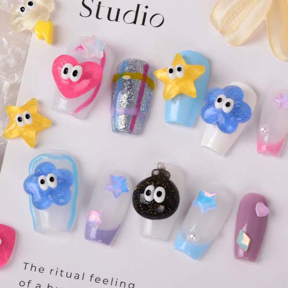 AUGUSTINA Agustinina Kartun Dekorasi Kuku Korea Ins Style Nail Charms Manicure Aksesoris Hiasan Kuku Cinta Hati Perhiasan Kuku