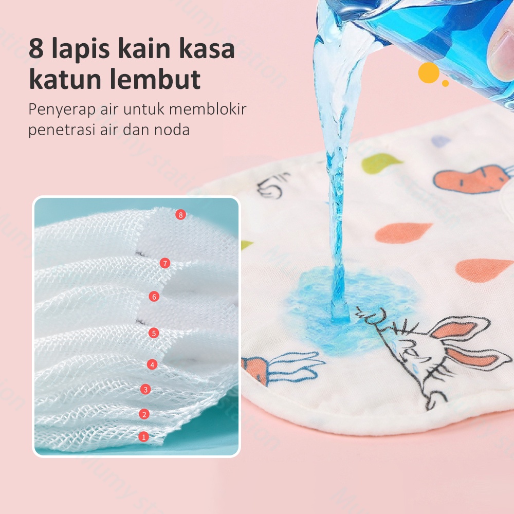 Mumystation Celemek Makan Bayi Bibs Slaber Bayi Bahan Katun Lembut