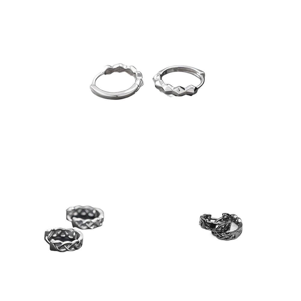 Needway  Pria Hoop Earrings Hadiah Kreatif Wanita Pesta Ear Buckle Silver Plate Celtic Knot Earrings