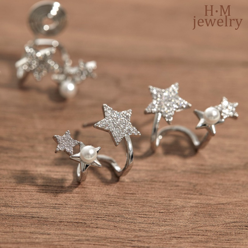 S925 Perak Mutiara Bintang Pejantan Anting2023 Baru Bermutu Tinggi Temperamen Anting