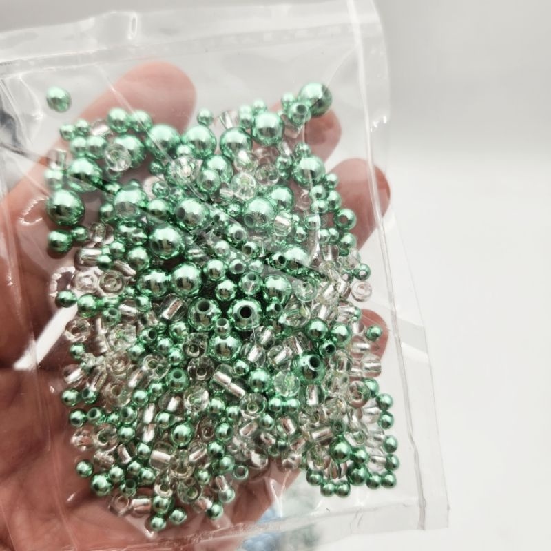 MUTIARA METALIK MIX CAMPUR UKURAN PER 20 GRAM KUALITAS BAGUS KILAU