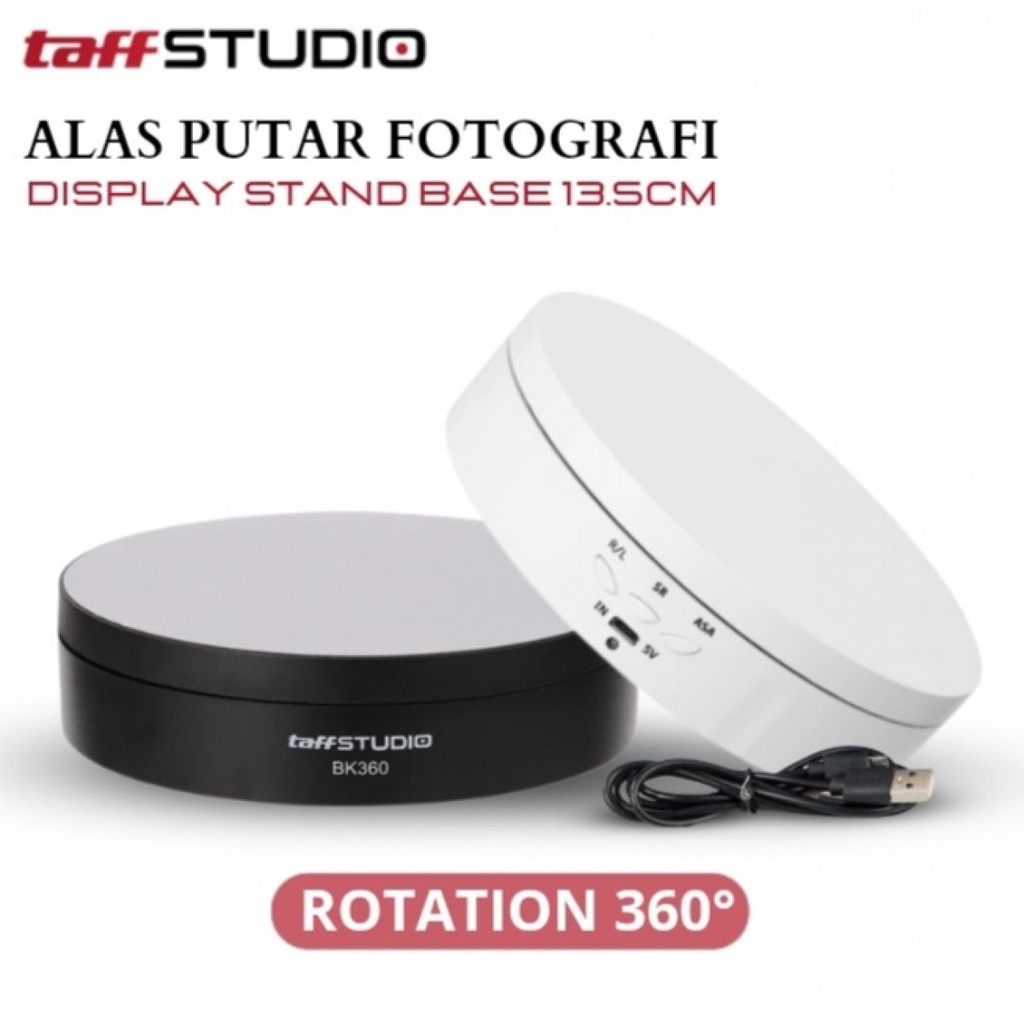 TaffSTUDIO Alas Putar Fotografi Rotating Display Stand Base 13.5cm