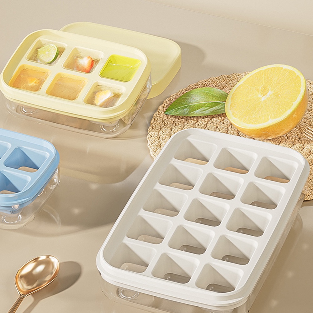 Summer Essential Mini Ice Cube Tray With Box Cetakan Es Silikon Food Grade Tekan Dan Beku Dengan Pembuat Es Batu Silikon