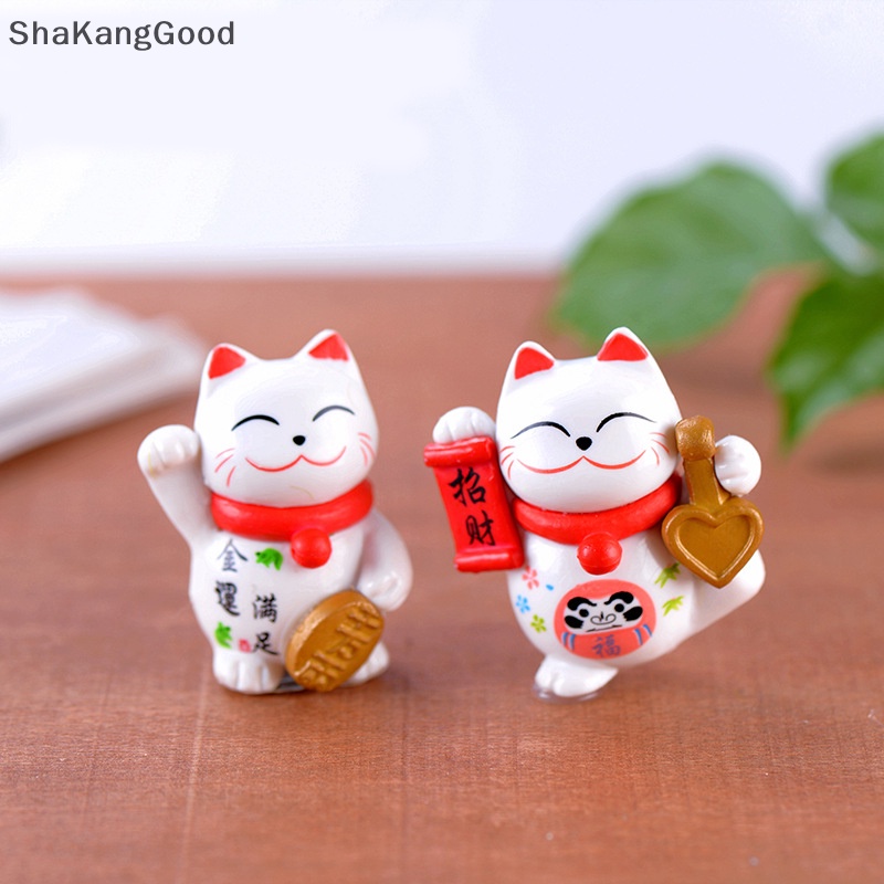 Selip Senyum Beruntung Uang Kucing Patung Mini Patung Kerajinan Ornamen Miniatur Dekorasi Rumah SKK