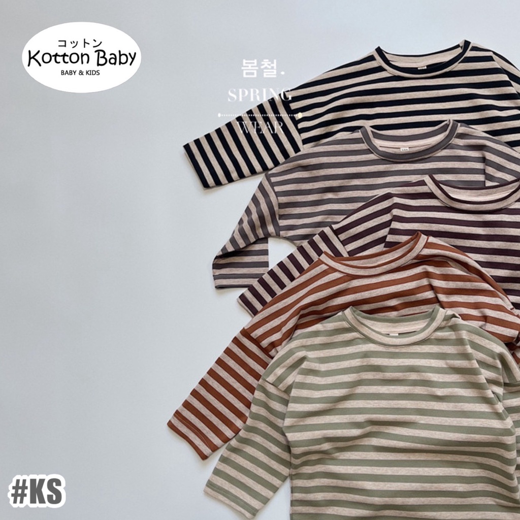 1-5thn | Tshirt Kaos Korea Basic Lengan Panjang Oblong Anak Laki-laki Pakaian Bayi KQHZ catalog KS