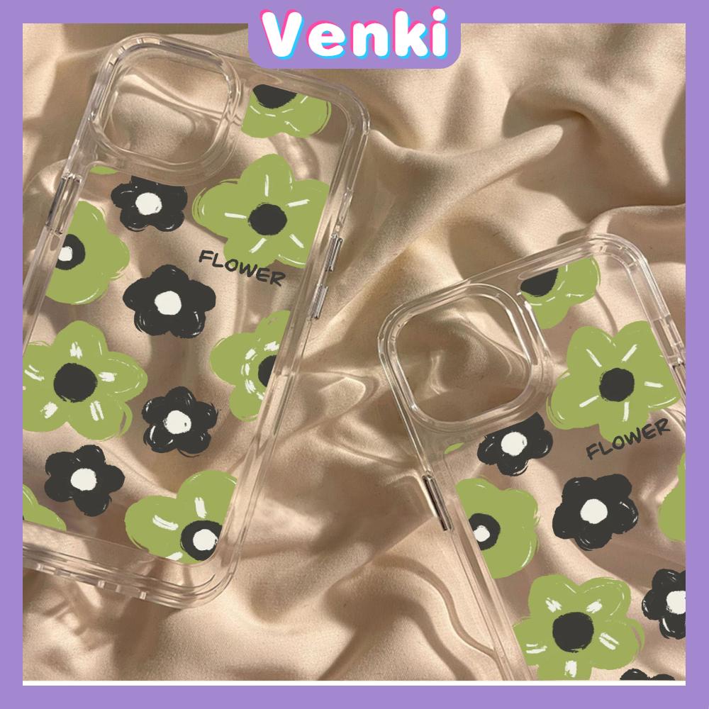 For iPhone 11 iPhone Case Clear Big Hole Space Case TPU Soft Case Shockproof Protection Camera Cute Green Flower Compatible with iPhone 14 13 Pro max 12 Pro Max 11 xr xs max 7 8