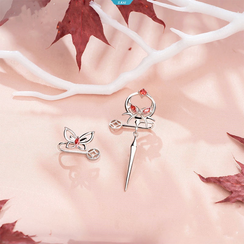 Anime Tian Guan Ci Fu Anting Surga Berkah Resmi Hua Cheng Xie Lian Cosplay Wanita Telinga Klip Studs Liontin Perhiasan Hadiah [ZK]