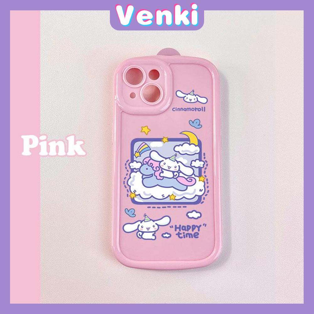 VENKI - For iPhone 11 Phone Case Pink Glossy TPU Soft Case Shockproof Protection Camera Cute Cartoon Character Compatible with iPhone 14 13 Pro max 12 Pro Max xr xs max 7 8 Plus