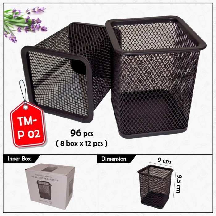 

tempat pena / pen stand besi bentuk kotak satuan -ZiLOngSell