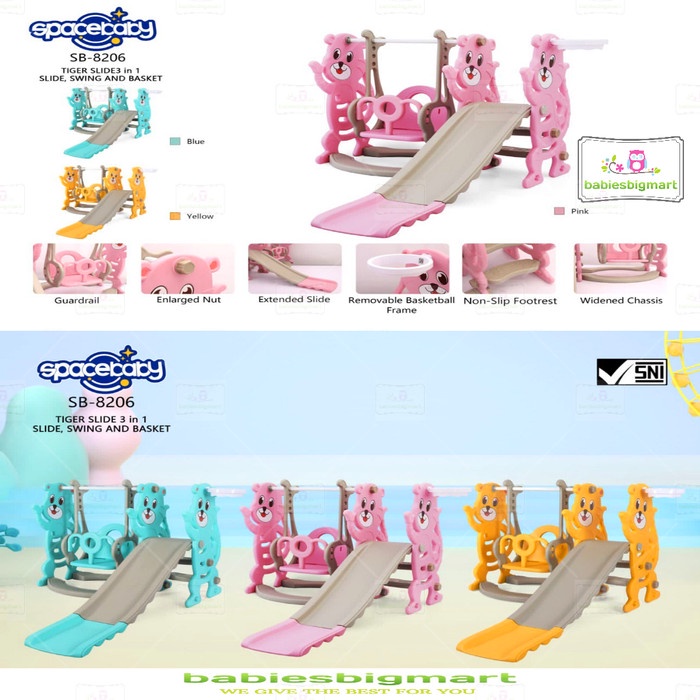 Mainan Anak Space Baby Perosotan Ayunan Slide Model Dino Ukuran Besar SB 8206 Spacebaby