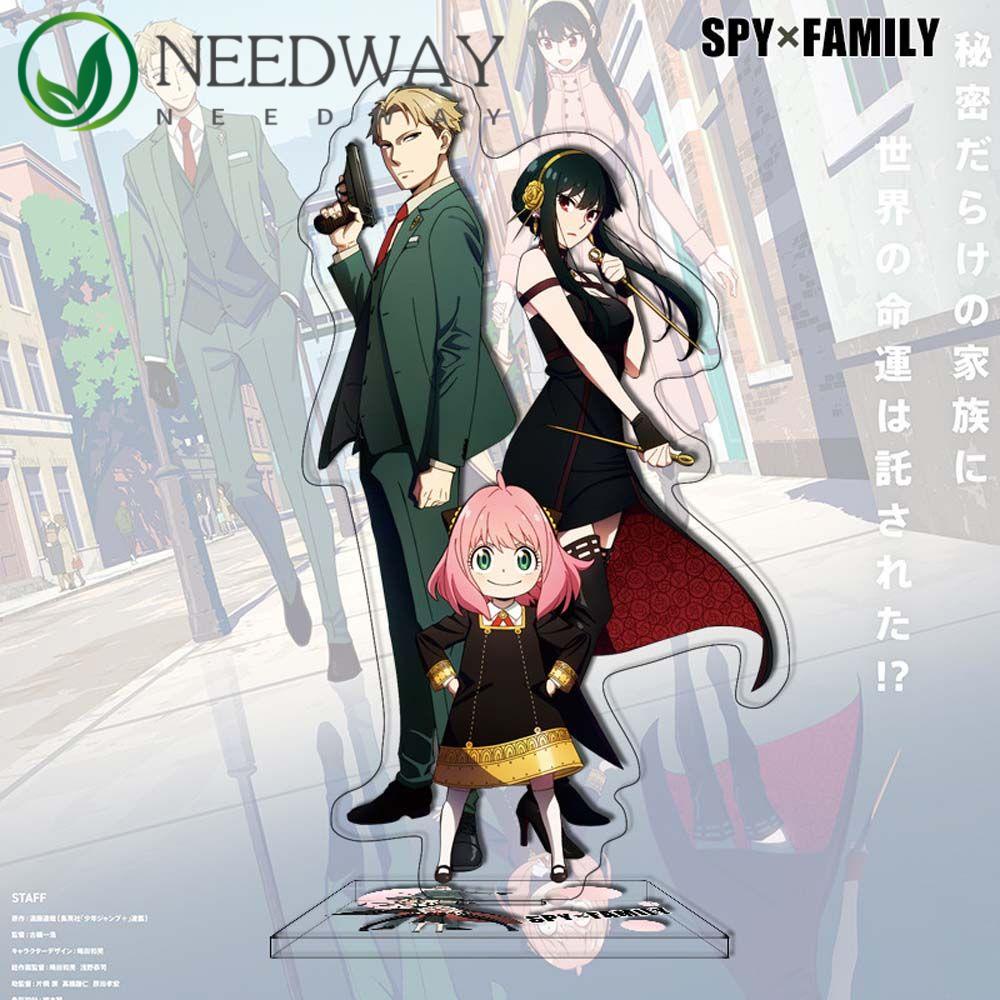 Needway   Stand Akrilik Figure Anime Kartun Anime Collection Model Desktop Standing Card Loid Anya Loyor Figure Model Mainan