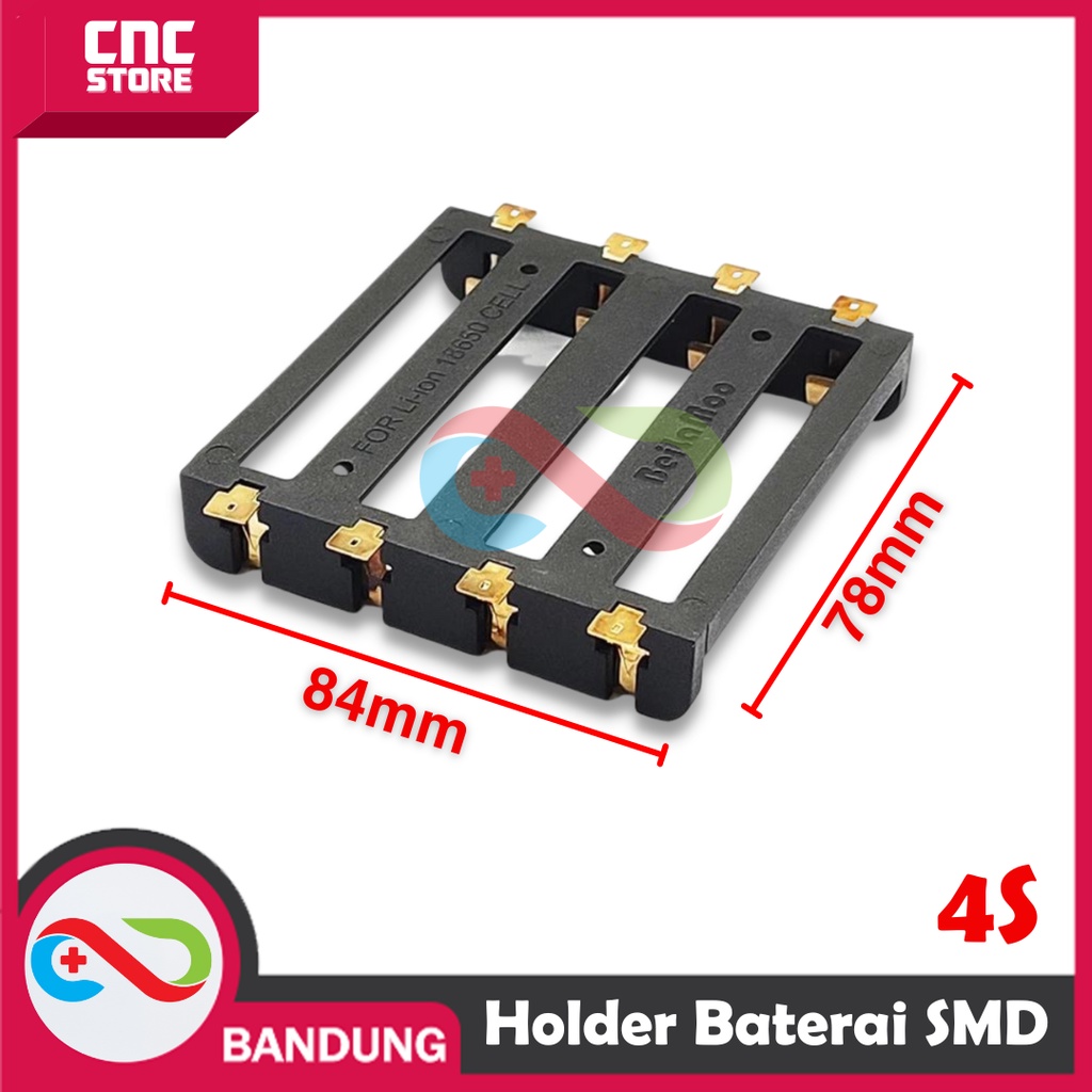 HOLDER BATERAI SMD 18650 4x 3.7V 4.2V 14.8V SERI PARALEL