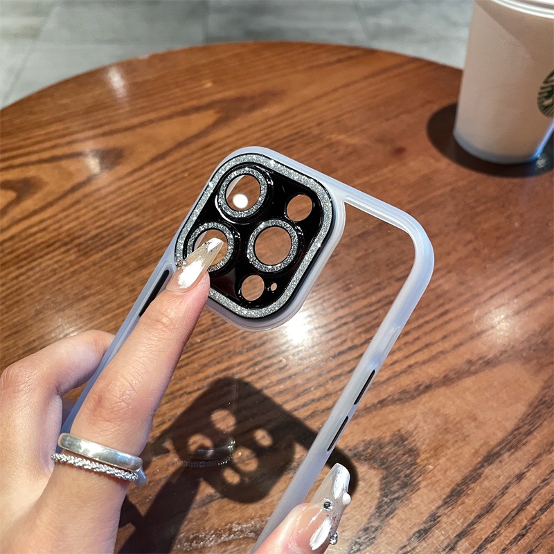 IPHONE Dilengkapi Dengan Film Lensa, Serbuk Glitter Dan Case Telepon Berlian Iphone14 13 12 11 Pro Max Sarung Case Shockproof