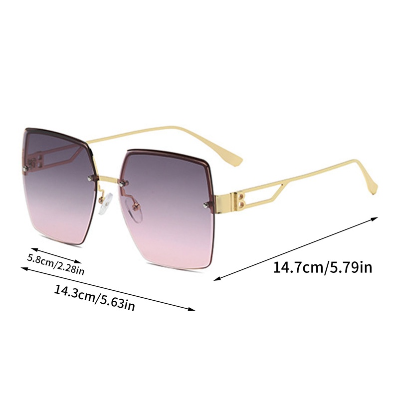 Square Irregular Women Metal Sunglasses Retro Sastra Anti-UV Outdoor Shade Eyeglasses Untuk Pria Wanita Kacamata
