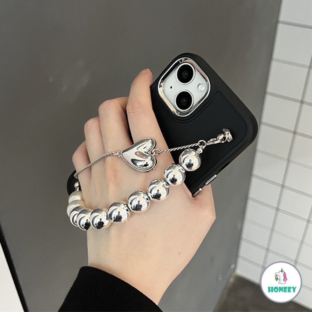 Casing Pelindung Lensa Berlapis Deluxe Untuk iPhone 14 Pro 11 Pro Max12 14 13 Pro Max Gelang Cinta Logam Anti-Shock Cover Pelindung