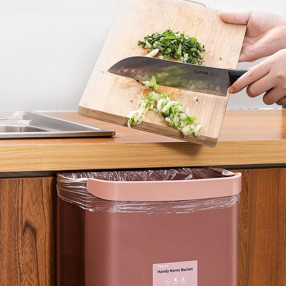 【 ELEGANT 】 Tempat Sampah Plastik Lipat Gantung Lemari Sortir Sampah Dapur Trash Bin