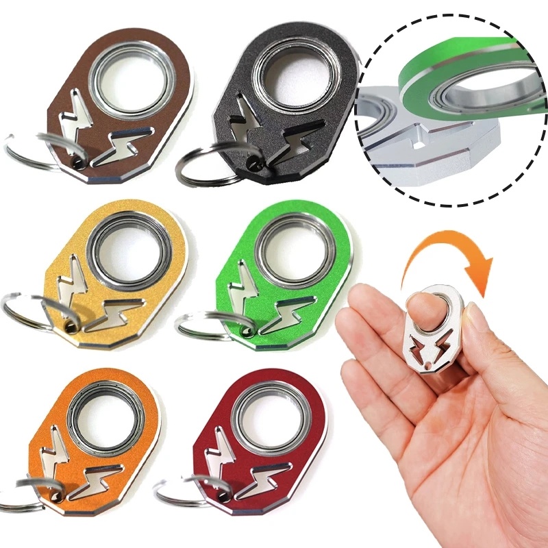 Kreatif Fashion Logam Fidget Spinner Gantungan Kunci Kecemasan Keren Penghilang Stres Terlibat Mainan Keyring Menghilangkan Boredom Hadiah Untuk Dewasa Anak