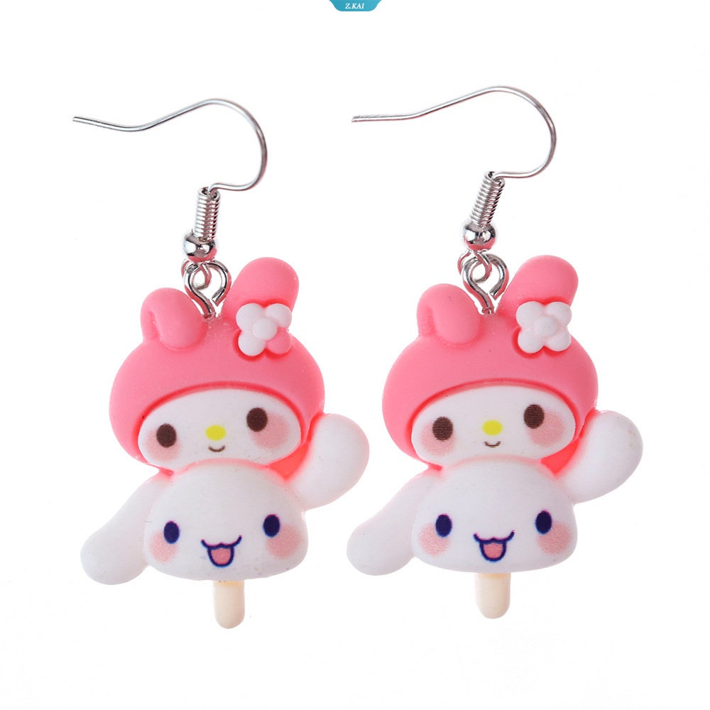 Kawaii Anime Kartun Sanrios Kuromi Mymelody Cinnamoroll Hewan String Anting Lucu Resin Handmade Telinga Perhiasan Hadiah Untuk Anak Perempuan [ZK]