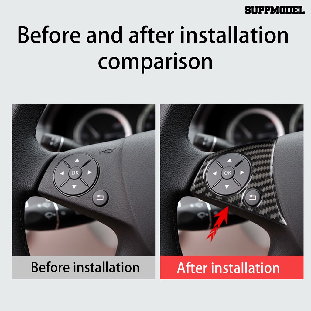 [SM Otomatis] 2Pcs Setir Setir Decal Desain Busur Berlubang Mudah Dipasang Dekorasi Mobil Tahan Gores Tombol Setir Mobil Panel Bingkai Penutup Aksesoris Interior Otomatis
