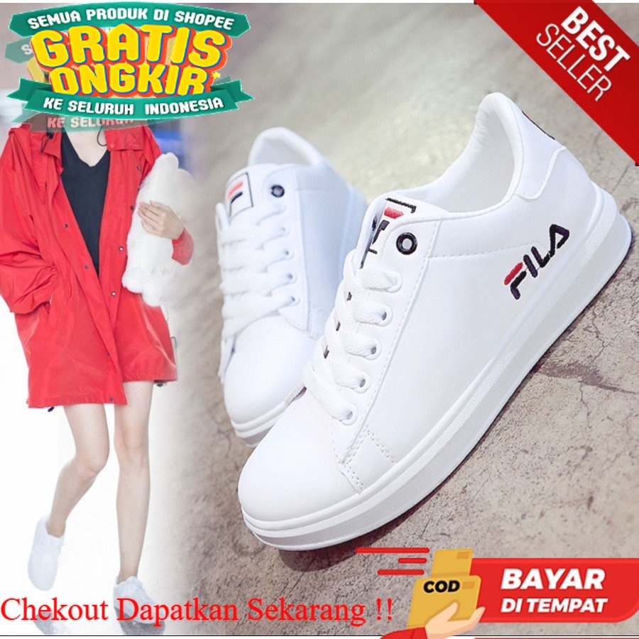 SEPATU SNIKERS WANITA KETS CEWEK Ys 03  Sneakers  warna Putih bahan Sintetis JN7 88