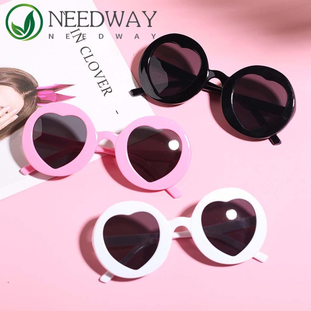 Needway   Cinta Hati Kacamata Jalan Tembak Outdoor Visor Eyewear Lucu Bulat Peach Heart Anak Kacamata Hitam