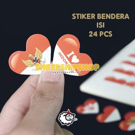 

[ ISI 24 PCS ] STIKER BENDERA 3.5 X 2.5 CM / Stiker Pipi Bendera Merah Putih Dirgahayu HUT RI 17 Agustus Kemerdekaan Indonesia