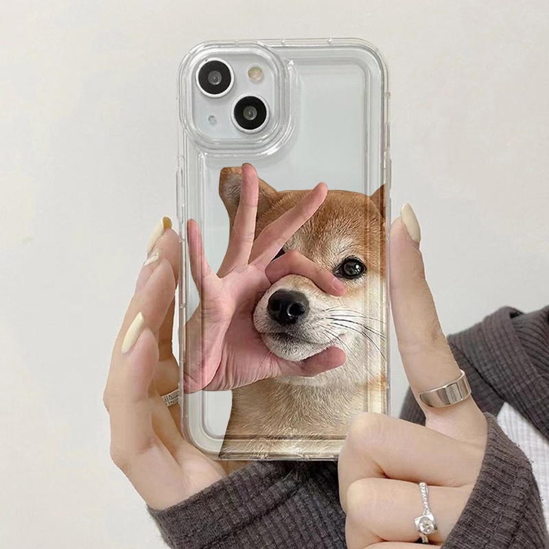 Cute Lovely Dog Case Kompatibel Untuk Iphone 7plus 8plus 6plus 11 14 13 12 Pro MAX XR X XS MAX SE Airbag Shockproof Cover