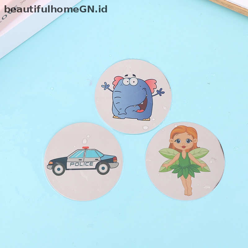 {Cantik} 1set Stiker Berubah Warna Thermochromic Toilet Sticker Urinal Training Stiker~