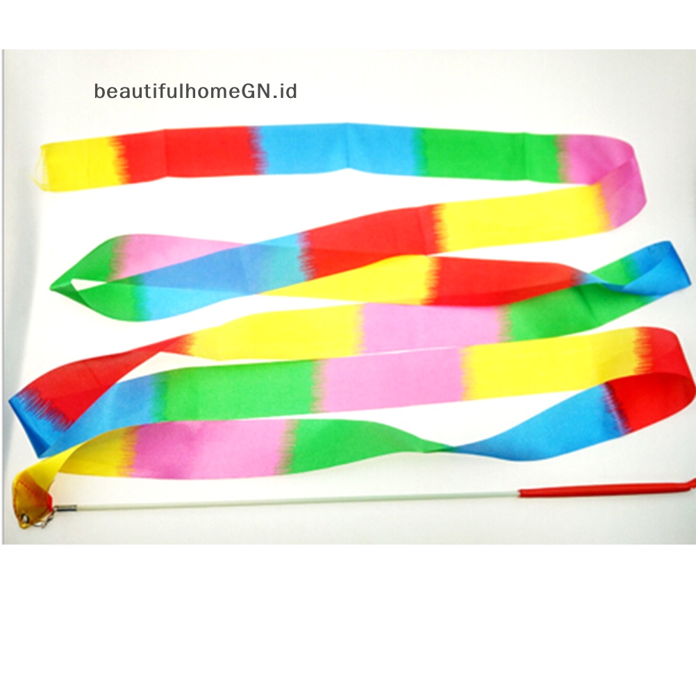 {Cantik} 4m Kids Dance Ribbon Gym Irama Art Senam Balet Streamer Batang Berputar~