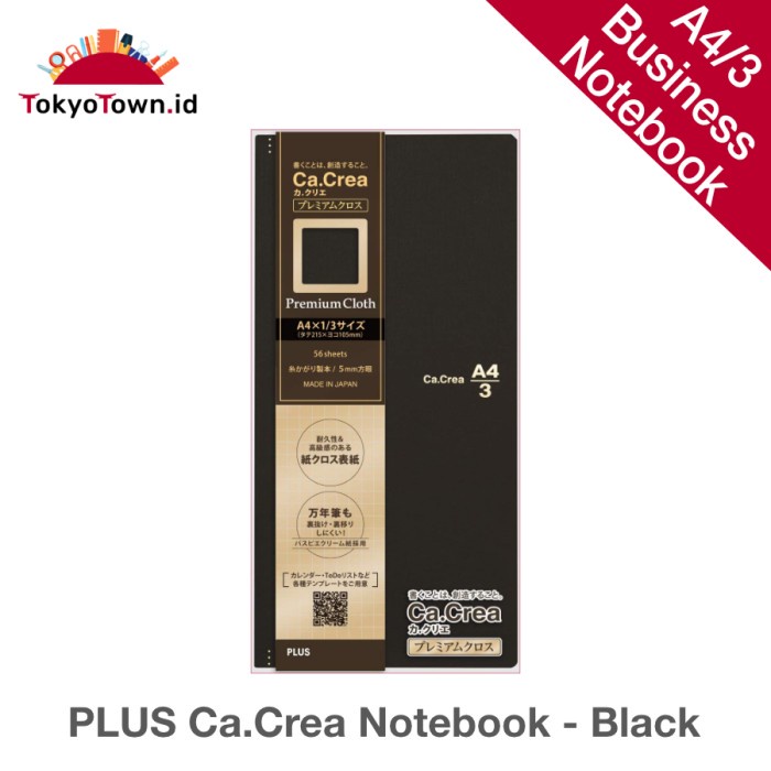 

PLUS Notebook Ca.Crea Japanese Premium Quality # traveler's notebook - Hitam