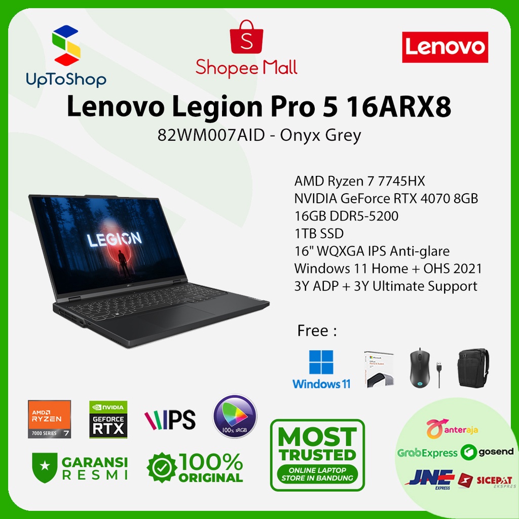 Lenovo Legion Pro 5 16ARX8 7AID Ryzen 7 7745HX 16GB 1TB RTX4070 W11