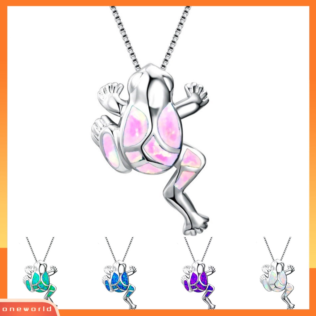 [ONE] Wanita Kalung Kodok Perhiasan Permata Imitasi Ringan Semua Cocok Tahan Lama Liontin Kalung Untuk Pesta