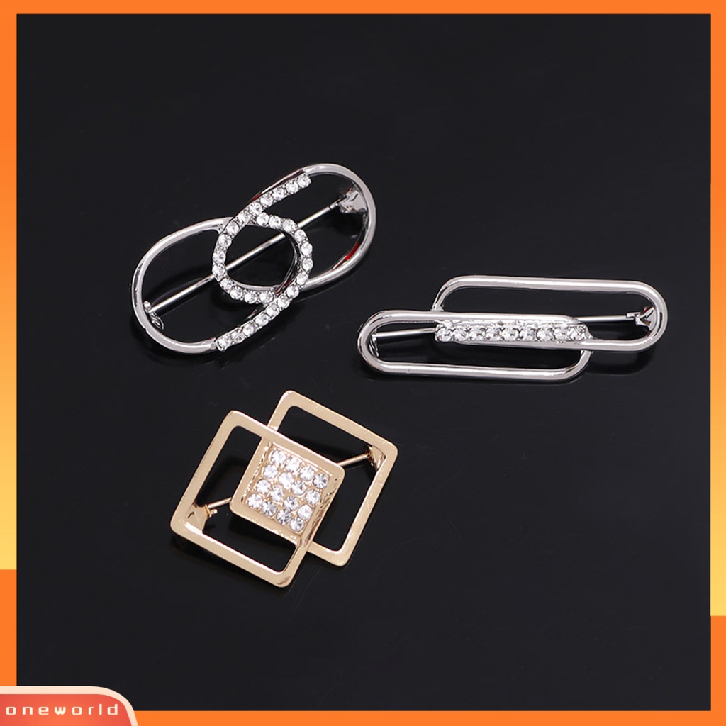 [ONE] Bros Pin Sparkling Bentuk Geometris Tahan Karat Tahan Korosi Mempesona Efek Visual Alloy Shiny Waist Pin Brooch Hiasan Pakaian Untuk Wanita