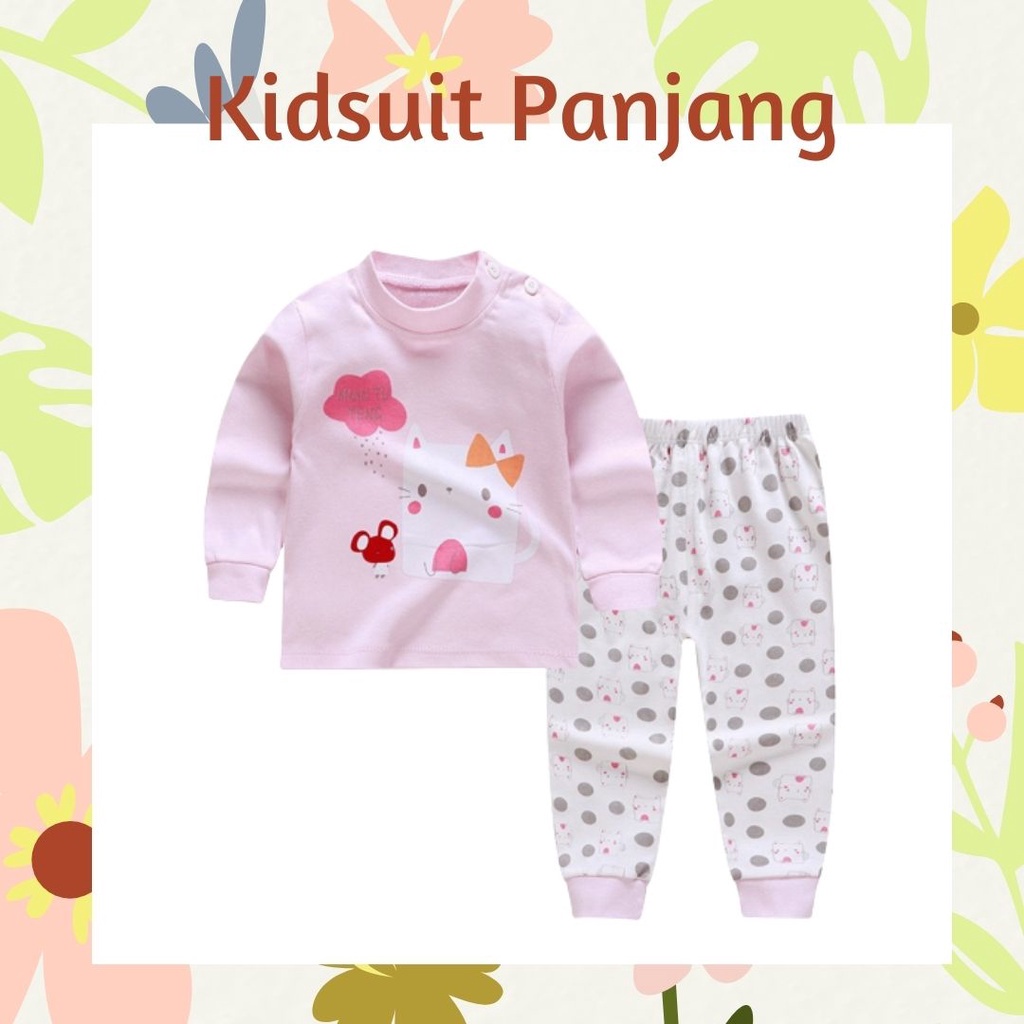 Plazababyku KIDS SUIT PANJANG Setelan Anak Bahan Kaos Lengan + Celana Berkualitas Import  NEW1