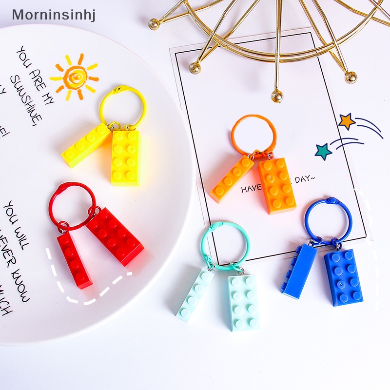 Mornin Blok Bangunan Gantungan Kunci Building Block Hadiah Natal Aksesoris Gantungan Kunci Cincin Gantung Batu Bata Keyring id