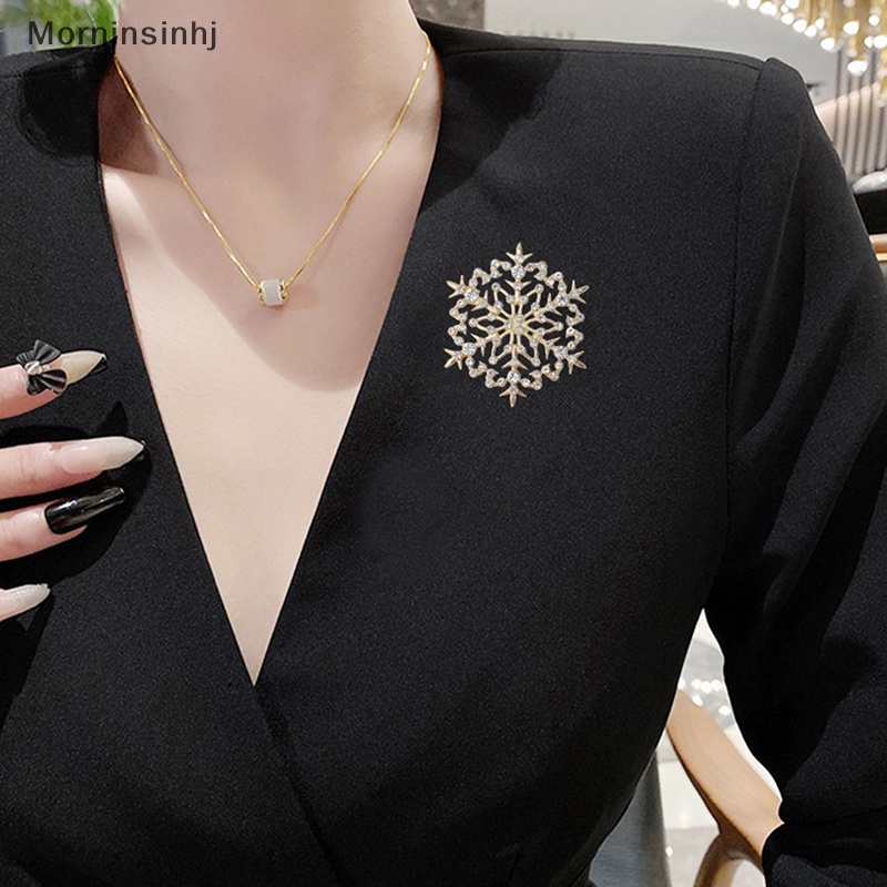 Mornin Beauty Snowflake Bros Untuk Wanita Unisex Natal Tahun Baru Musim Dingin Pesta Brooch Pin Hadiah id