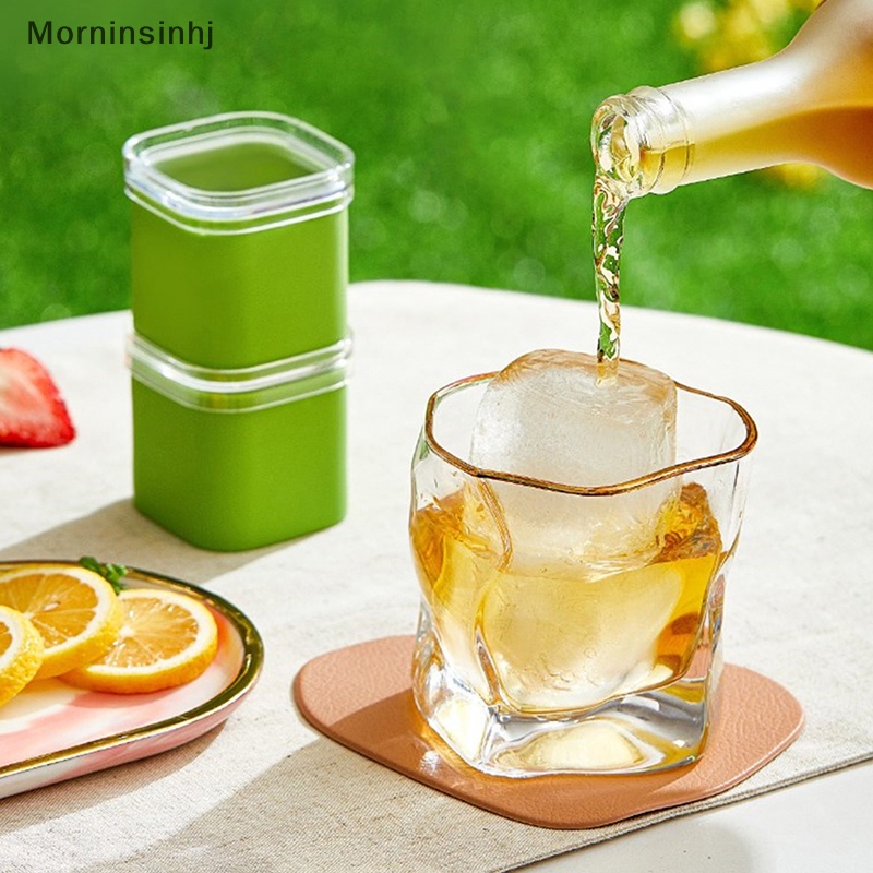 Mornin Cetakan Es Dengan Tutup Yang Dapat Dilepas Bentuk Persegi Besar Ice Maker Reusable Silicone Ice Tray Untuk Cocktail Whiskey DIY Bar Tool id